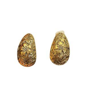 Avon vintage “Floral Garden” goldtone clip Earrings NIB 1988